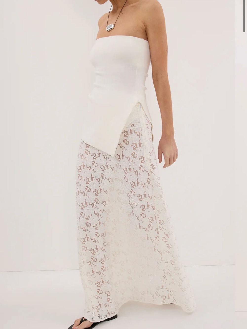 *sold out online* DISSH Loula White Lace Maxi Skirt